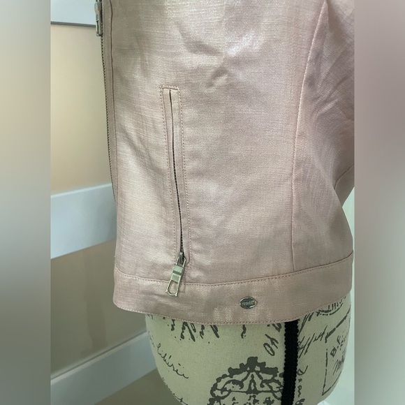 🍂 😍 Guess Moto Style - Vintage Shimmering Pink Jacket! - Picture 4 of 11